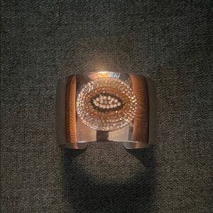 Sterling Silver Seeing Eye Rhinestone Cuff Bracelet